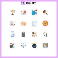 Set of 16 Commercial Flat Colors pack for pdf file pdf astronomy sweets lollipop Editable Pack of Creative Vector Design Elements