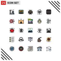 25 iconos creativos signos y símbolos modernos de vista compartida monitoreo visión vela elementos de diseño vectorial editables vector