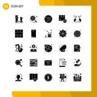 Mobile Interface Solid Glyph Set of 25 Pictograms of shop delivery search engine code space Editable Vector Design Elements