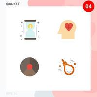 4 User Interface Flat Icon Pack of modern Signs and Symbols of deadline finance fast love pie Editable Vector Design Elements