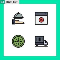 4 Creative Icons Modern Signs and Symbols of food food serving layout kiwi Editable Vector Design Elements