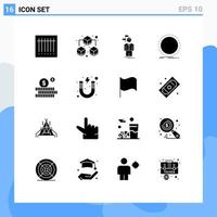 16 Thematic Vector Solid Glyphs and Editable Symbols of investment vinyl choose record dj Editable Vector Design Elements