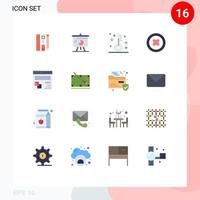 User Interface Pack of 16 Basic Flat Colors of develop play graph remove thermometer Editable Pack of Creative Vector Design Elements