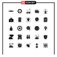 25 Thematic Vector Solid Glyphs and Editable Symbols of report money data flow technology Editable Vector Design Elements