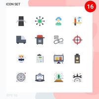 Stock Vector Icon Pack of 16 Line Signs and Symbols for tools creative outsource resource manager Editable Pack of Creative Vector Design Elements