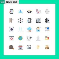 Set of 25 Vector Flat Colors on Grid for target arrow human puzzle magic Editable Vector Design Elements
