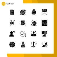 16 Creative Icons Modern Signs and Symbols of cool air chinese secure lock Editable Vector Design Elements