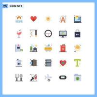 Set of 25 Modern UI Icons Symbols Signs for connect text like edit sun Editable Vector Design Elements