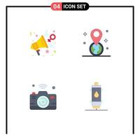 4 Universal Flat Icon Signs Symbols of feedback camera presentation gps internet Editable Vector Design Elements