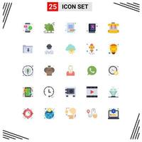 Set of 25 Modern UI Icons Symbols Signs for day book scandinavia awareness text list Editable Vector Design Elements