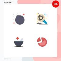 4 Universal Flat Icon Signs Symbols of alert bowl customize setting statistic Editable Vector Design Elements