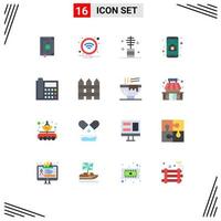 Set of 16 Modern UI Icons Symbols Signs for call camera sign application makeup Editable Pack of Creative Vector Design Elements