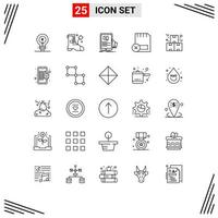 Mobile Interface Line Set of 25 Pictograms of removed devices forum computers tutorial Editable Vector Design Elements