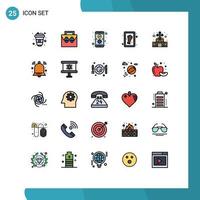 conjunto de 25 iconos modernos de la interfaz de usuario signos de símbolos para elementos de diseño vectorial editables móviles de la pierna del kit de herramientas de carne católica vector