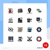 16 Creative Icons Modern Signs and Symbols of tube financial location finance dollar Editable Creative Vector Design Elements