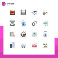16 Universal Flat Color Signs Symbols of help communication astronomy center st Editable Pack of Creative Vector Design Elements