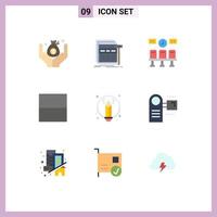 9 Universal Flat Colors Set for Web and Mobile Applications camcorder art seats creative grid Editable Vector Design Elements