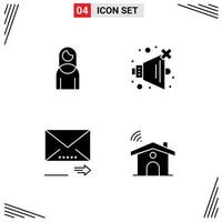 4 Creative Icons Modern Signs and Symbols of women navigation lady volume wifi Editable Vector Design Elements