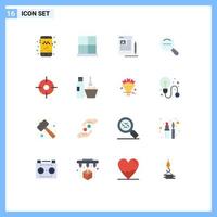 Group of 16 Modern Flat Colors Set for location dote blog search web Editable Pack of Creative Vector Design Elements