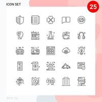 Universal Icon Symbols Group of 25 Modern Lines of vision basic heart error gift Editable Vector Design Elements