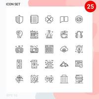 Universal Icon Symbols Group of 25 Modern Lines of vision basic heart error gift Editable Vector Design Elements