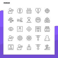 conjunto de iconos de línea humana conjunto 25 iconos diseño de estilo minimalista vectorial conjunto de iconos negros paquete de pictogramas lineales vector