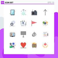 Universal Icon Symbols Group of 16 Modern Flat Colors of file document arrow dvd install Editable Pack of Creative Vector Design Elements