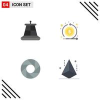 Stock Vector Icon Pack of 4 Line Signs and Symbols for buoy multimedia cash return development Editable Vector Design Elements