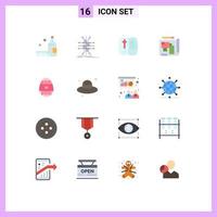 Universal Icon Symbols Group of 16 Modern Flat Colors of easter egg building smart blueprint nature Editable Pack of Creative Vector Design Elements