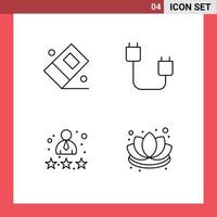 Stock Vector Icon Pack of 4 Line Signs and Symbols for education person computers gadget rating Editable Vector Design Elements