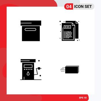 paquete de iconos de vector de stock de 4 signos y símbolos de línea para elementos de diseño de vector editables de dólar de energía css de archivo