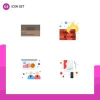 4 Creative Icons Modern Signs and Symbols of accessories presentation wallet security board Editable Vector Design Elements