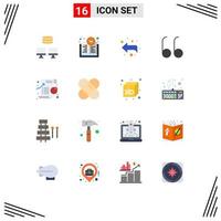 16 Flat Color concept for Websites Mobile and Apps plaster statistic left pie chart Editable Pack of Creative Vector Design Elements