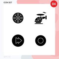 Group of Solid Glyphs Signs and Symbols for compass multimedia navigator transport hotel Editable Vector Design Elements