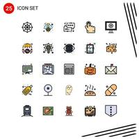 Universal Icon Symbols Group of 25 Modern Filled line Flat Colors of in love webcam support stream hand Editable Vector Design Elements