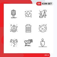 Group of 9 Outlines Signs and Symbols for interface discount earrings tag label Editable Vector Design Elements