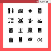 Stock Vector Icon Pack of 16 Line Signs and Symbols for leaf cell read mobile face Editable Vector Design Elements