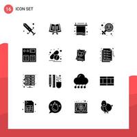 Set of 16 Modern UI Icons Symbols Signs for pay arrow interior cancer day gender Editable Vector Design Elements