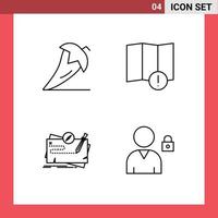 Universal Icon Symbols Group of 4 Modern Filledline Flat Colors of chili map pepper map quest Editable Vector Design Elements