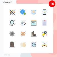 16 Creative Icons Modern Signs and Symbols of bath share document secure share planet Editable Pack of Creative Vector Design Elements