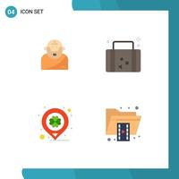 4 Flat Icon concept for Websites Mobile and Apps god day old summer location Editable Vector Design Elements
