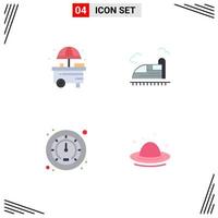 4 User Interface Flat Icon Pack of modern Signs and Symbols of city traffic bullet speed fashion Editable Vector Design Elements