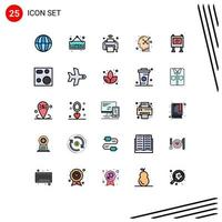 Set of 25 Modern UI Icons Symbols Signs for advertising human mind internet psychology optimistic Editable Vector Design Elements