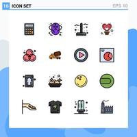 16 iconos creativos signos y símbolos modernos de la temporada de globos hombre jardín otoño elementos de diseño de vectores creativos editables