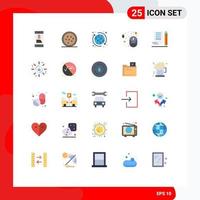 Set of 25 Modern UI Icons Symbols Signs for note pad hardware global mouse computer Editable Vector Design Elements