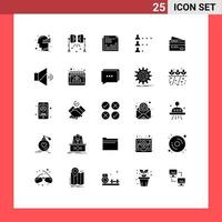 Universal Icon Symbols Group of 25 Modern Solid Glyphs of job times studio lights paper market Editable Vector Design Elements