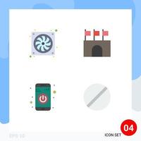 4 Creative Icons Modern Signs and Symbols of casing app hardware public turn off Editable Vector Design Elements