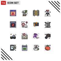 16 Creative Icons Modern Signs and Symbols of warning app railways pi education Editable Creative Vector Design Elements