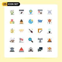 25 Thematic Vector Flat Colors and Editable Symbols of edit report location data browser Editable Vector Design Elements