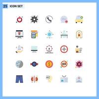 Flat Color Pack of 25 Universal Symbols of more add answer message delete Editable Vector Design Elements